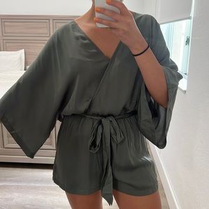 Green flowy romper